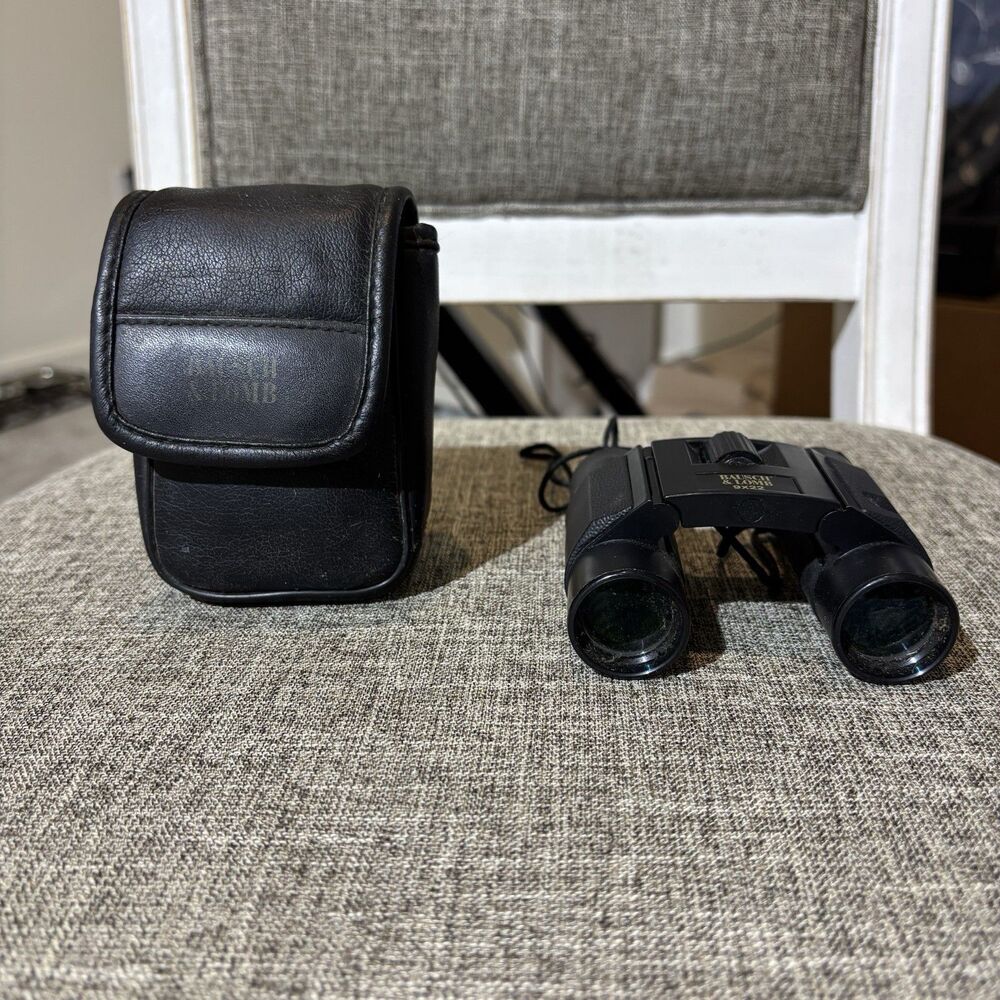 Vintage Bausch & Lomb Binoculars 9x22 Compact  W/Case Hunting Hiking Marine